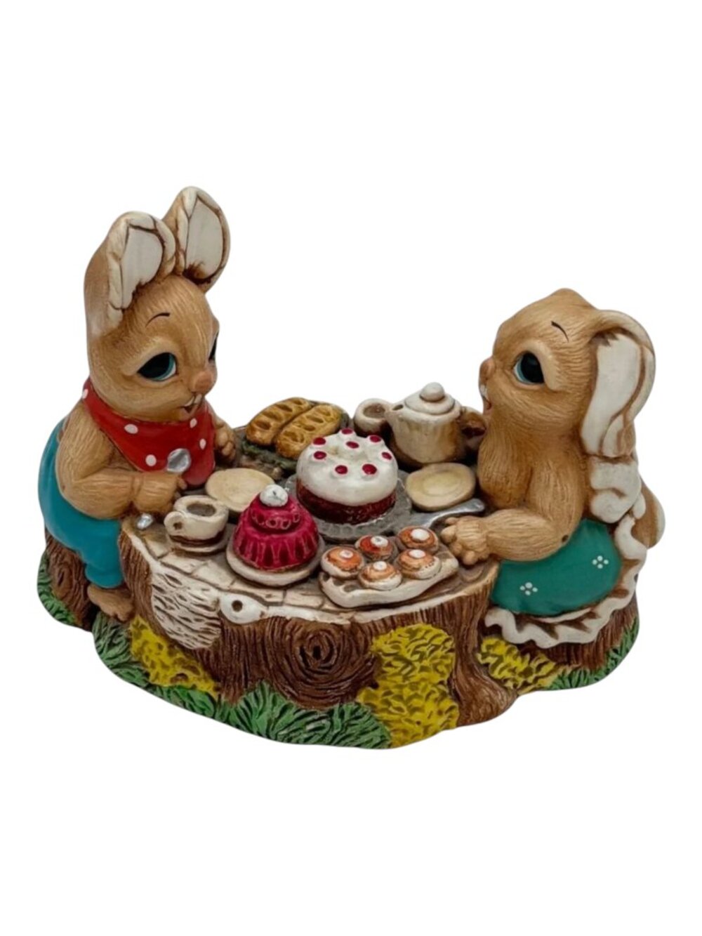 Pendelfin Woodlander Woody Stoneware Bunny Tea Party Picnic Figurine Display UK